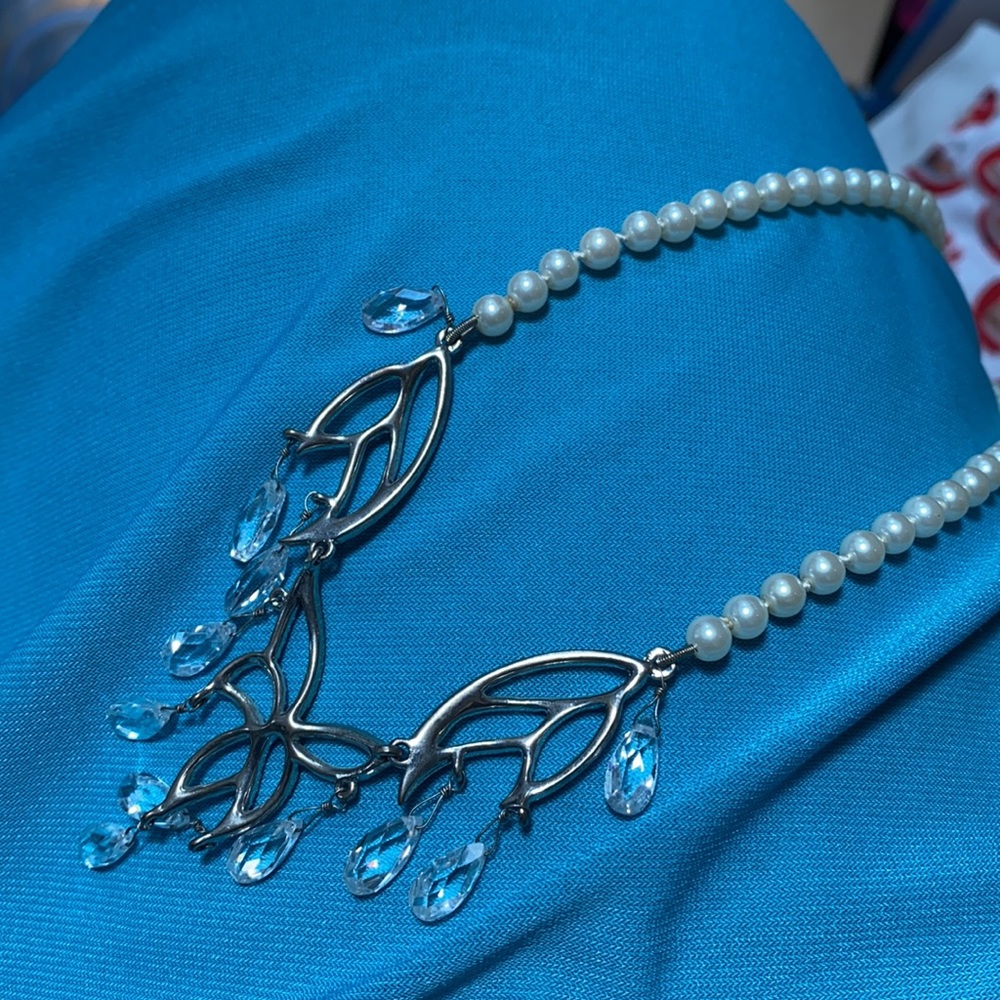 Vintage Carolee Pearl Rhinestone Necklace - Picture 9 of 11